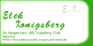 elek konigsberg business card